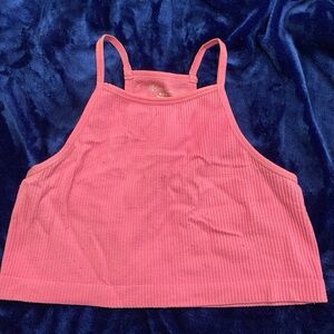 No Boundaries Pink Ribbed Tank Top